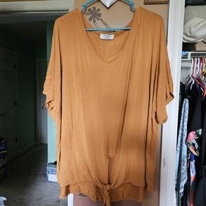 Zenana mustard knotted top